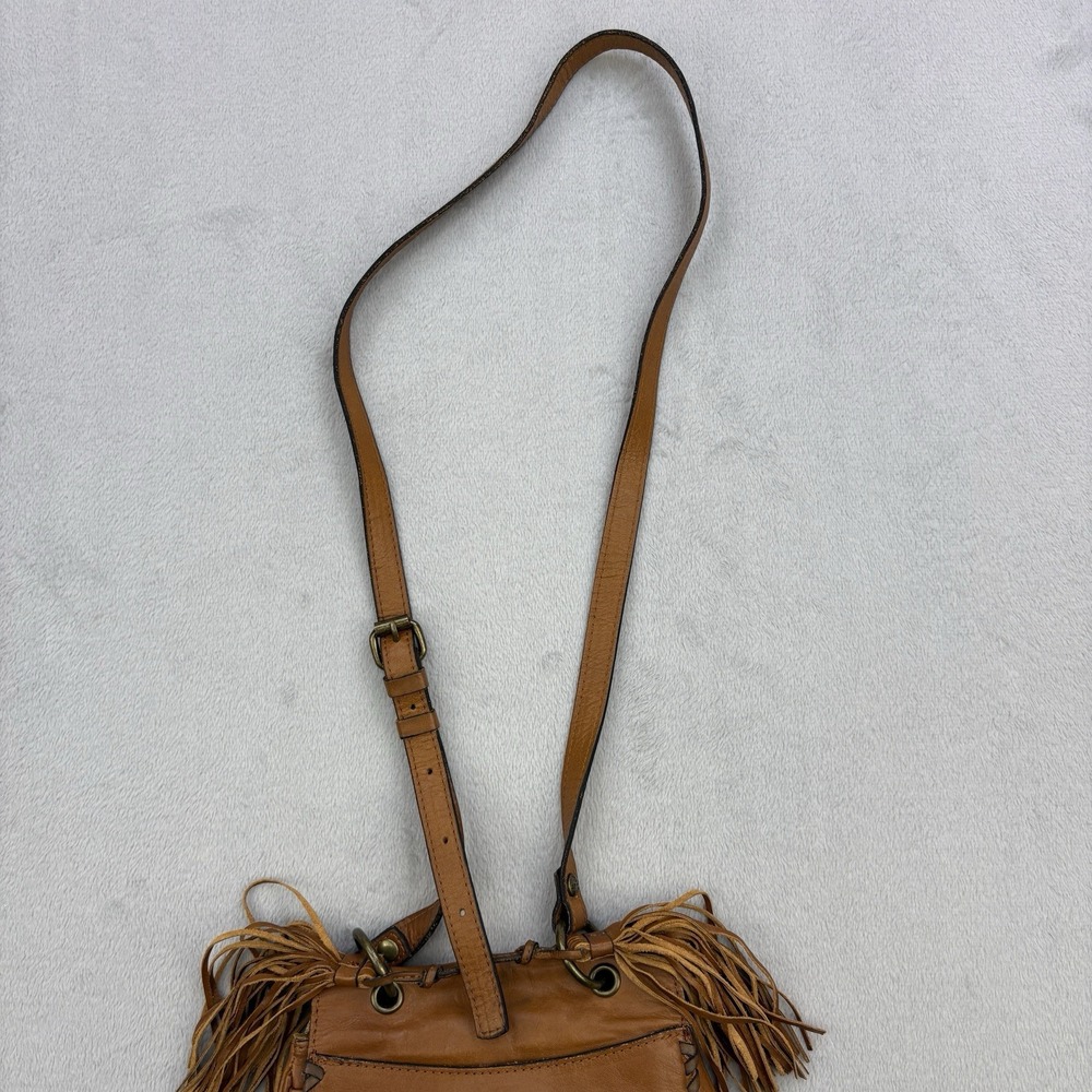 Patricia Nash Handbag Fringe Crossbody Italian Leather Suede Tassels Brown Flap - Picture 5 of 7